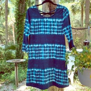 NWOT 5th & Love Blue Tie Dye Sheath Dress | L